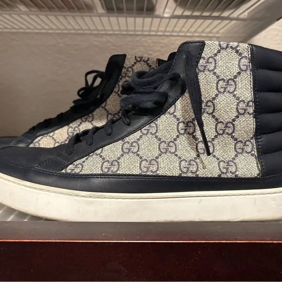 Men’s Gucci Common Canvas Leather High Top Sneakers